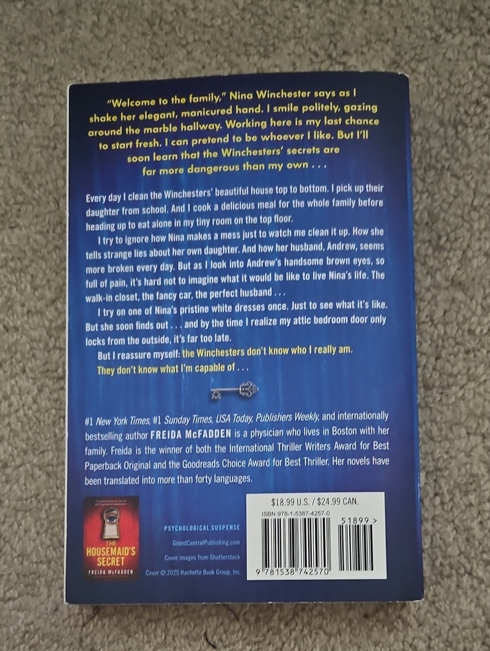 The Housemaid by Freida McFadden - Blue & Yellow Paperback - Picture 2 of 2